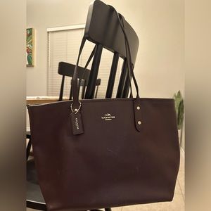 Leather Coach tote